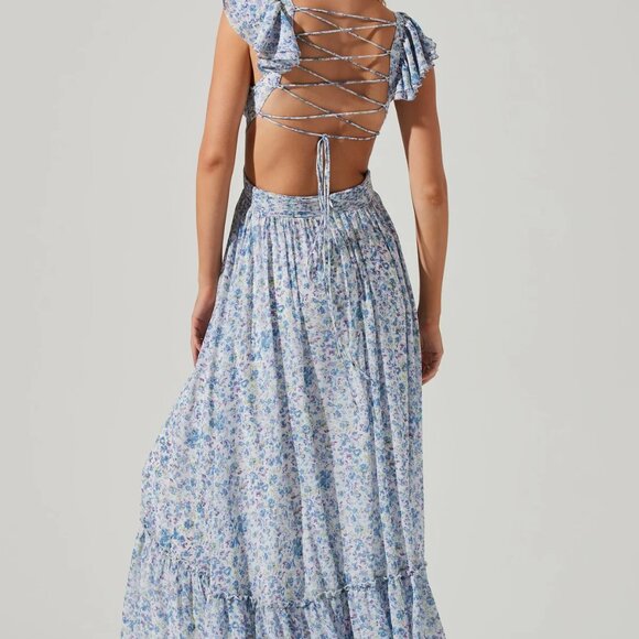 Astr Primrose Floral Strappy Back Maxi Dress - Picture 2 of 2